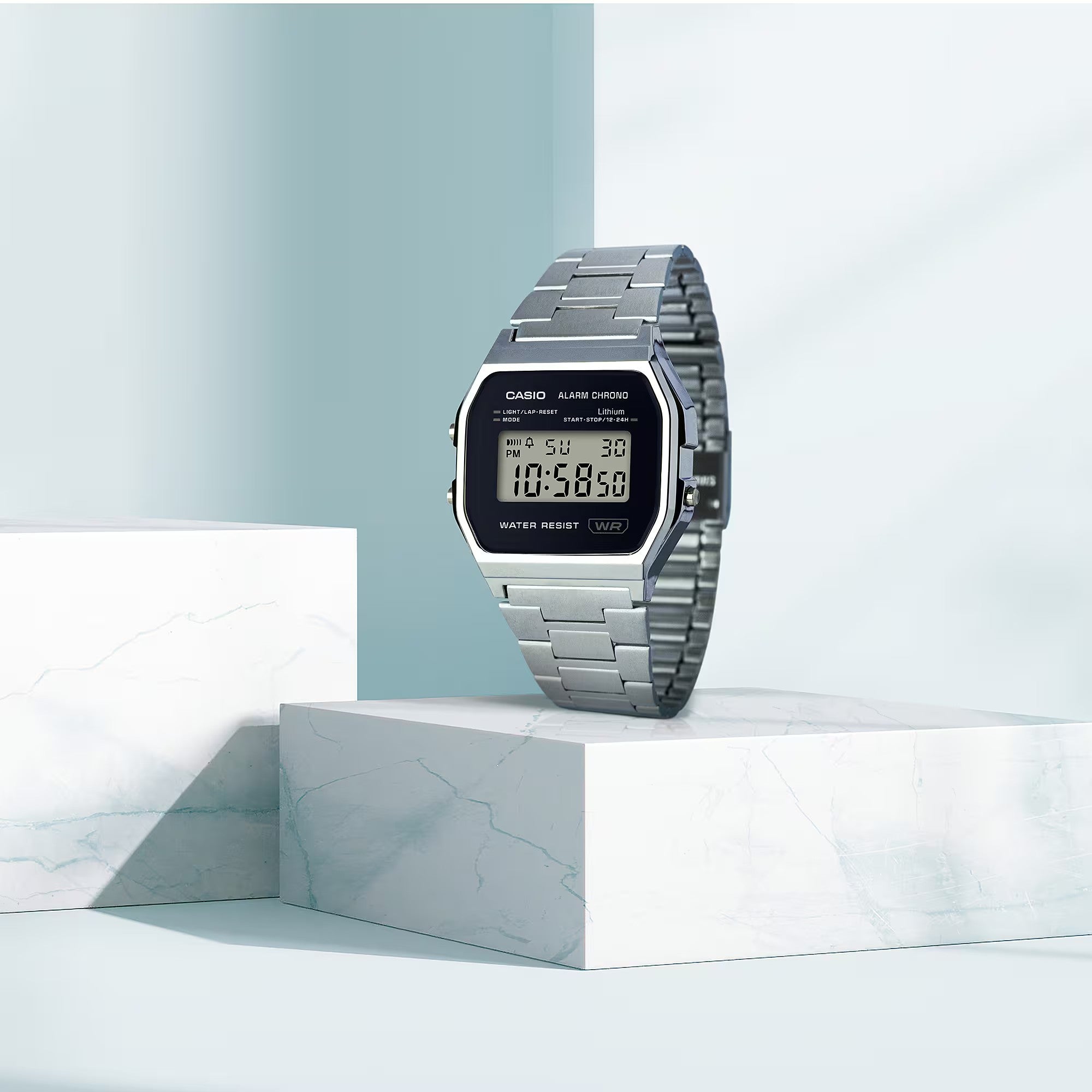 Ana Joalheiros - Relógios Casio - Relógio Casio Digital Iconic A158WEA-1EF Lateral