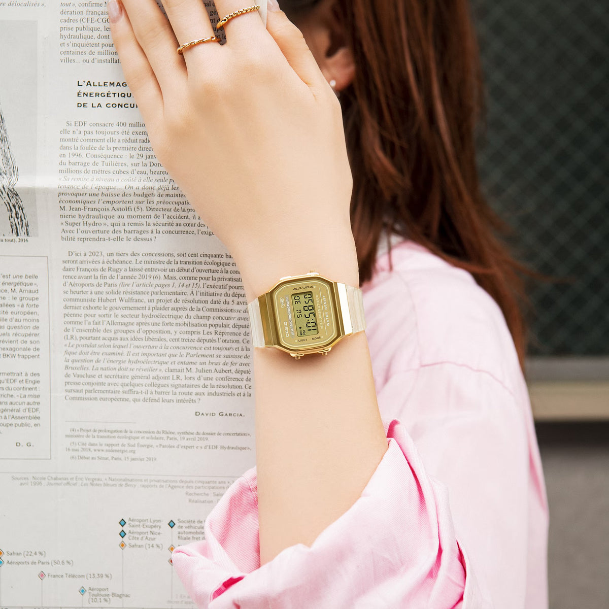Ana Joalheiros - Relógios Casio - Relógio Casio Digital Iconic A168XESG-9AEF Pulso