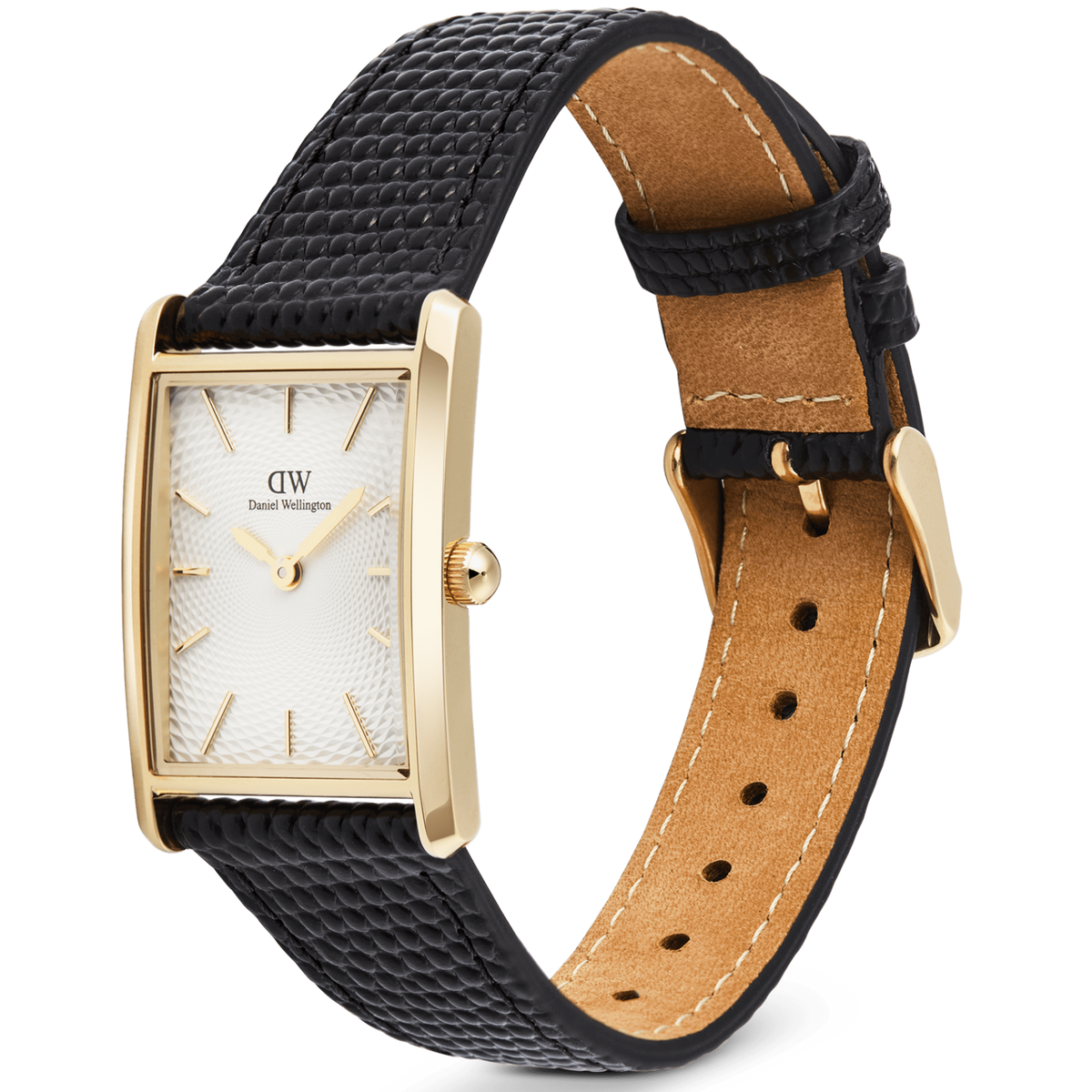 Ana Joalheiros - Relógios Daniel Wellington - Relógio Daniel Wellington Bound Black Lizard Guilloché Gold DW00100899 Lateral Frente