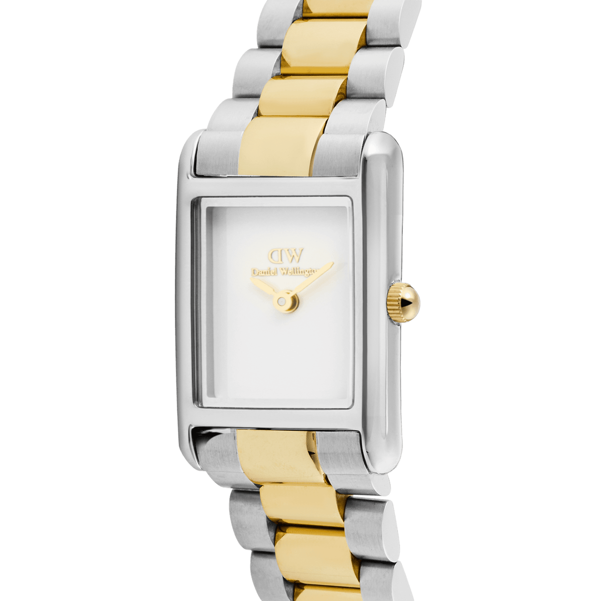 Ana Joalheiros - Relógios Daniel Wellington - Relógio Daniel Wellington Bound Mini 3-Link Two Tone Gold DW00100932 Lateral