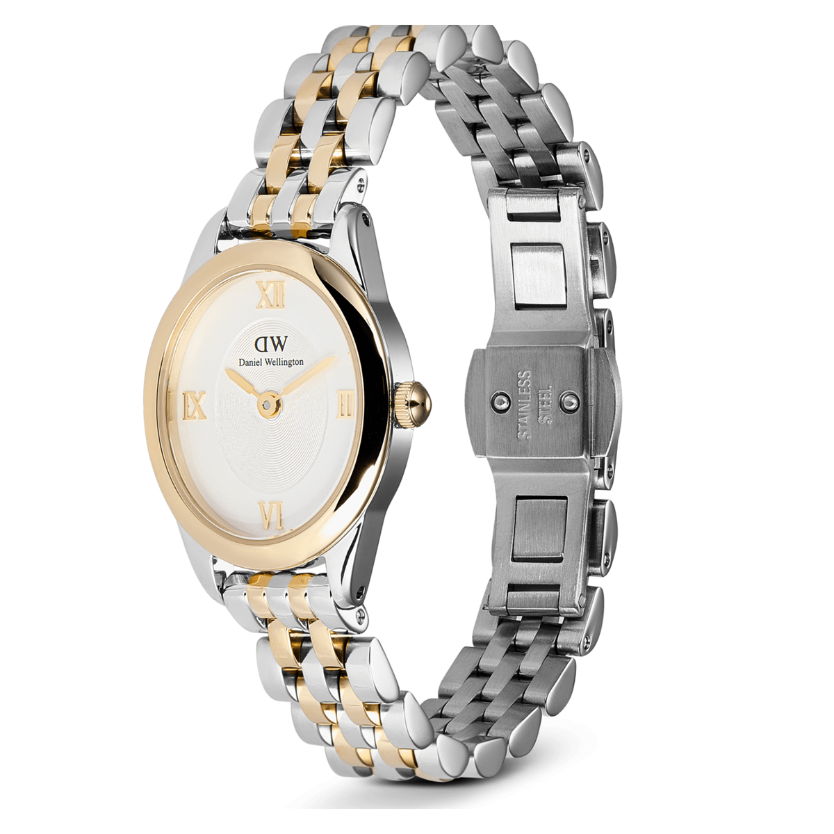 Ana Joalheiros - Relógios Daniel Wellington - Relógio Daniel Wellington Ophelia Mini Two Tone Gold DW00100811 Lateral