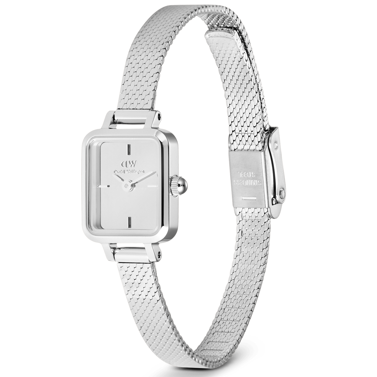 Ana Joalheiros - Relógios Femininos - Relógio para mulher Daniel Wellington Quadro Mini Reflection Silver DW00100800 Lateral