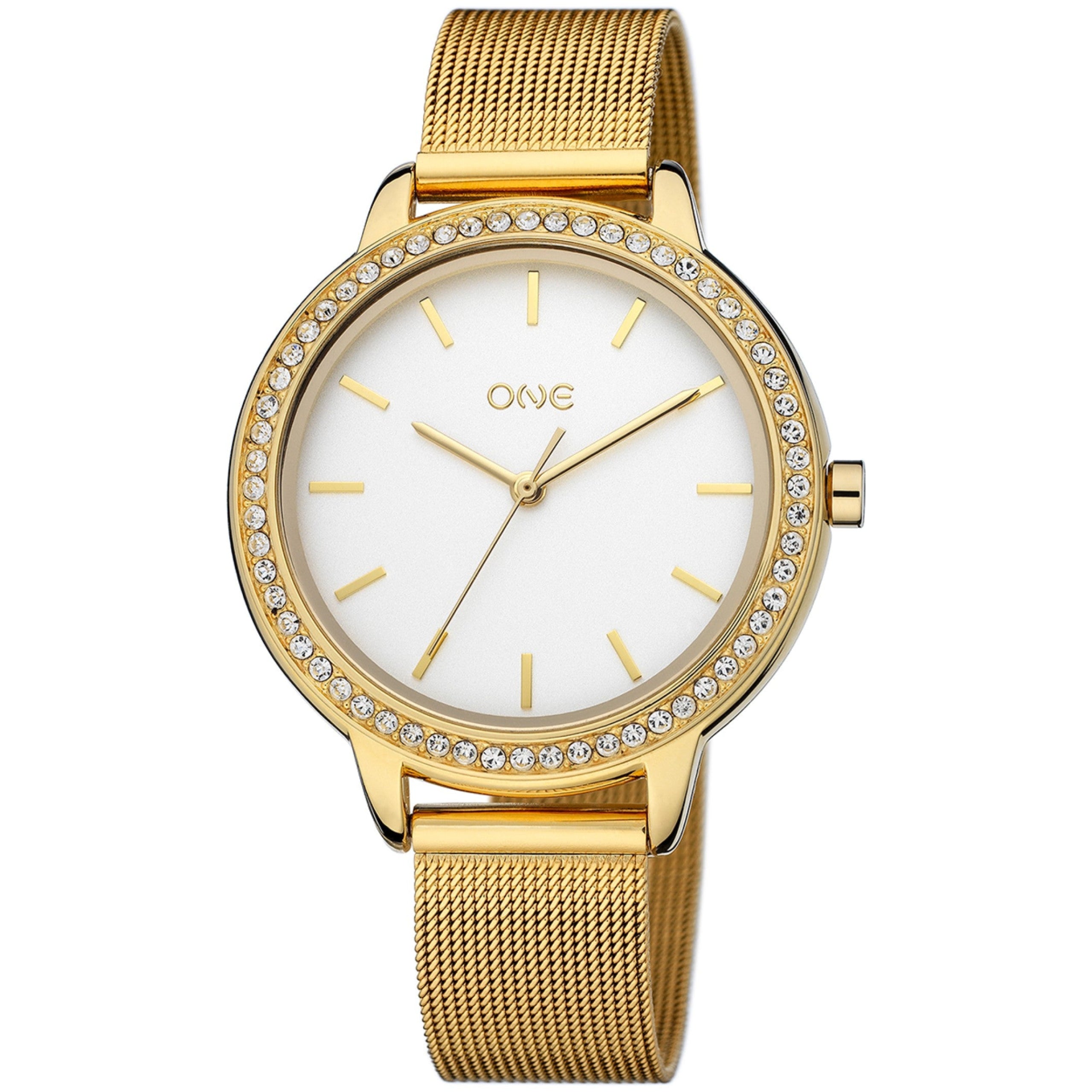 Ana Joalheiros - Relógios One - Relógio para mulher One Senhora Twin Spark Gold Mesh OL9838SG52L