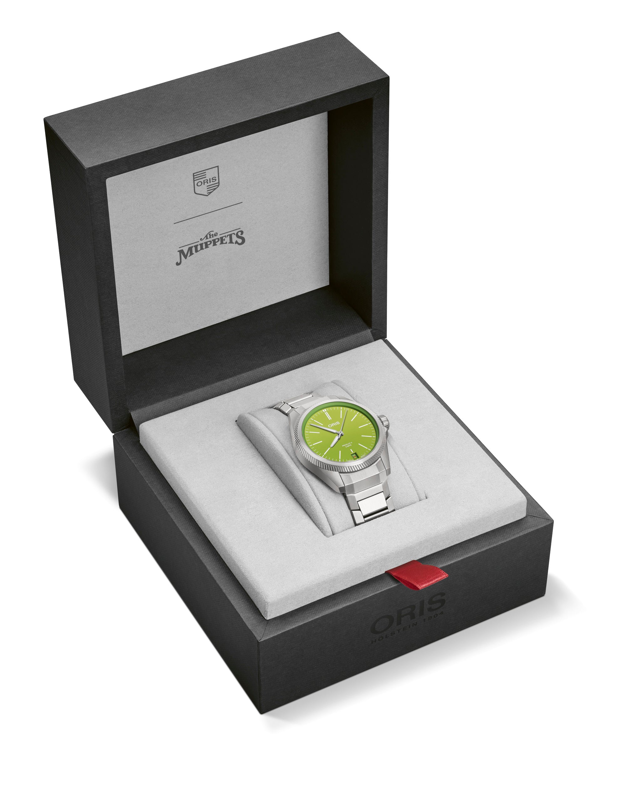 Ana Joalheiros - Relógios Oris - Relógio para homem Oris ProPilot X Kermit Edition OR400.7778.7157-SET Caixa do Relógio