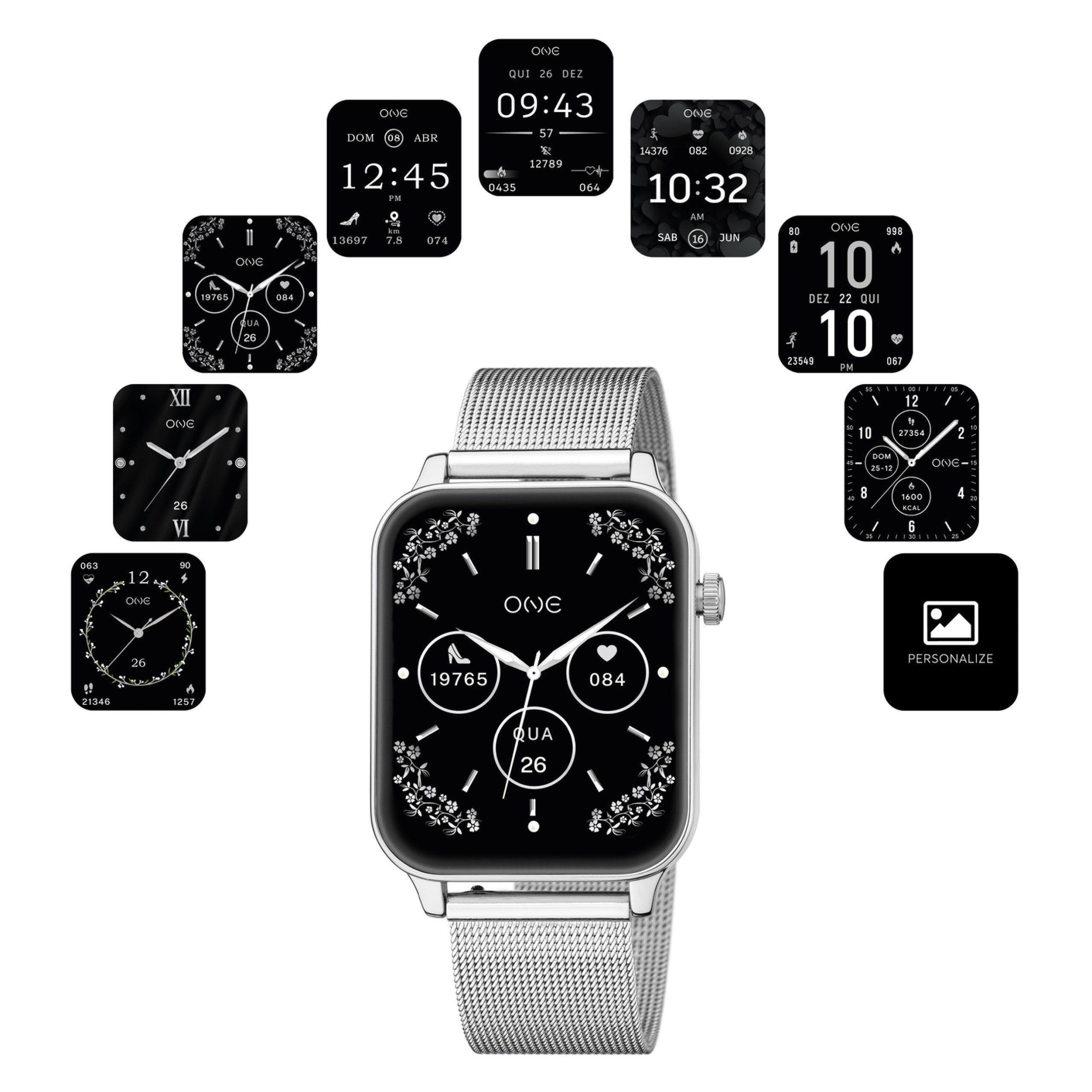 Ana Joalheiros - Relógios One - Relógio Smartwatch Mulher One Frame Silver OSW4197SM61L no Pulso