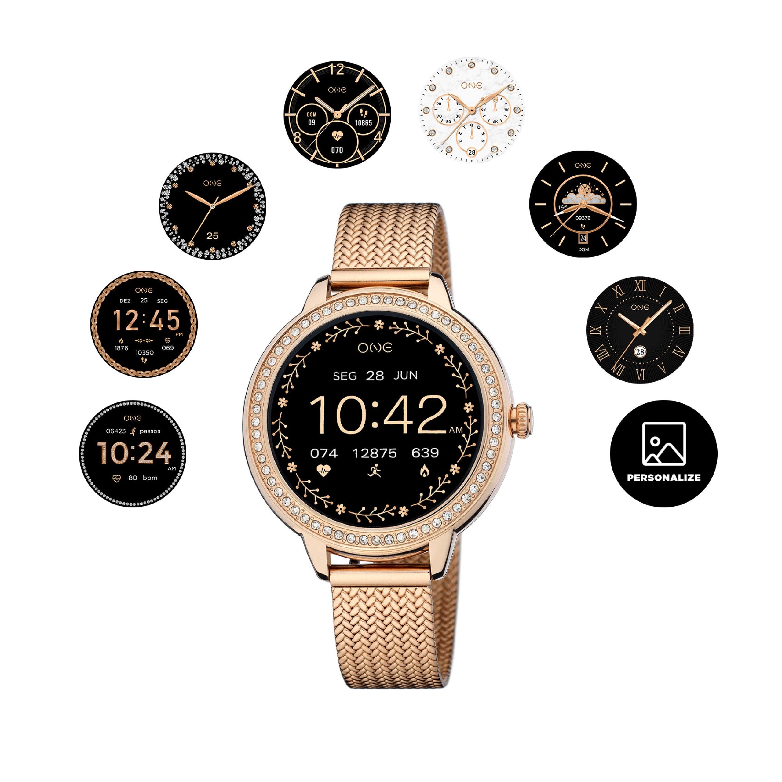 Ana Joalheiros - Relógios One - Relógio Smartwatch Mulher One Queen Call Silver Mesh OSW9811RM51L Display