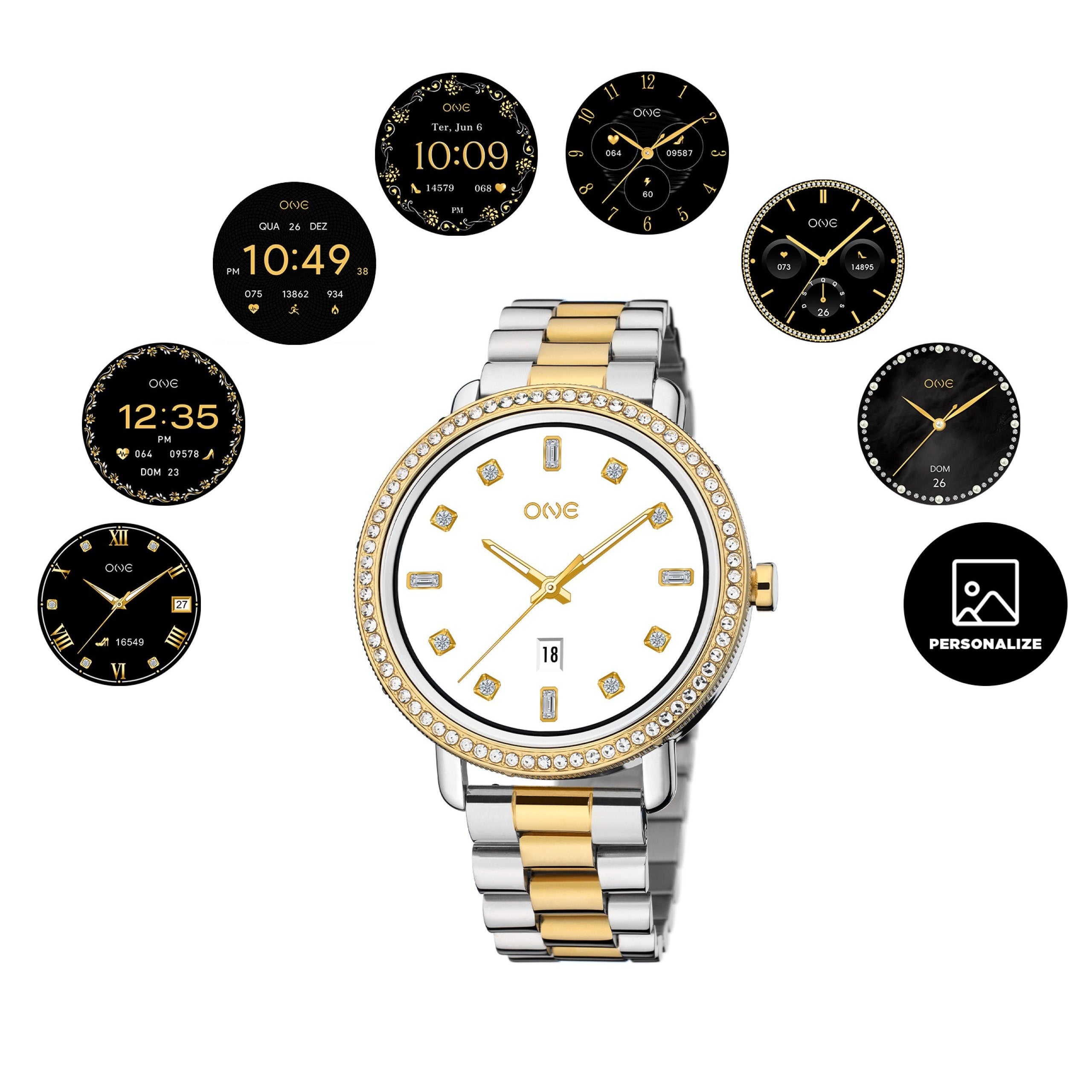 Ana Joalheiros - Relógios One - Relógio Smartwatch Mulher One Senhora Mini Spark Bicolor OSW9859SB52L Display