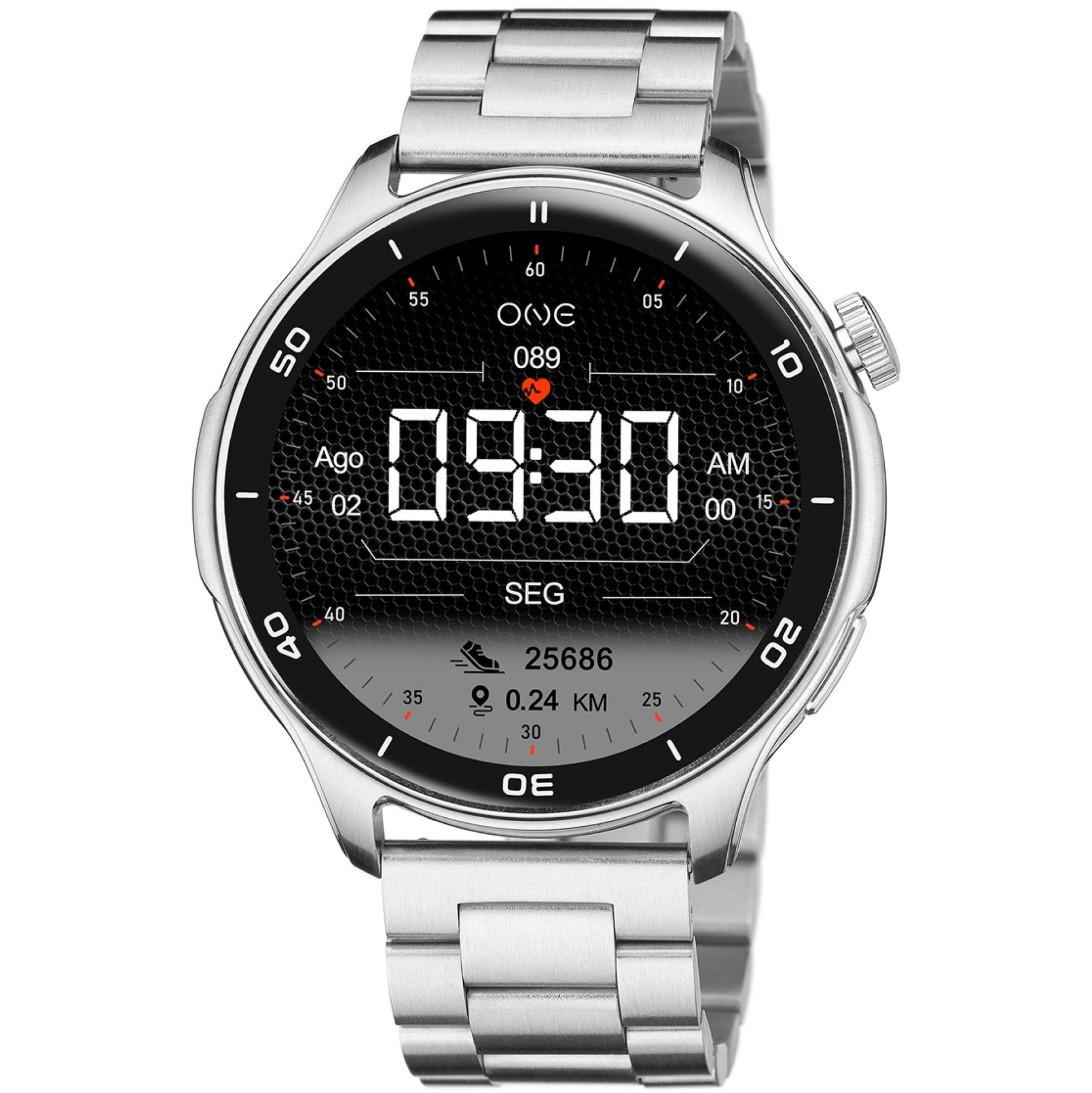 Ana Joalheiros - Relógios One - Relógio Smartwatch Homem One Smartwatch One Men Explorer GPS Silver Links OSW9822SL51L