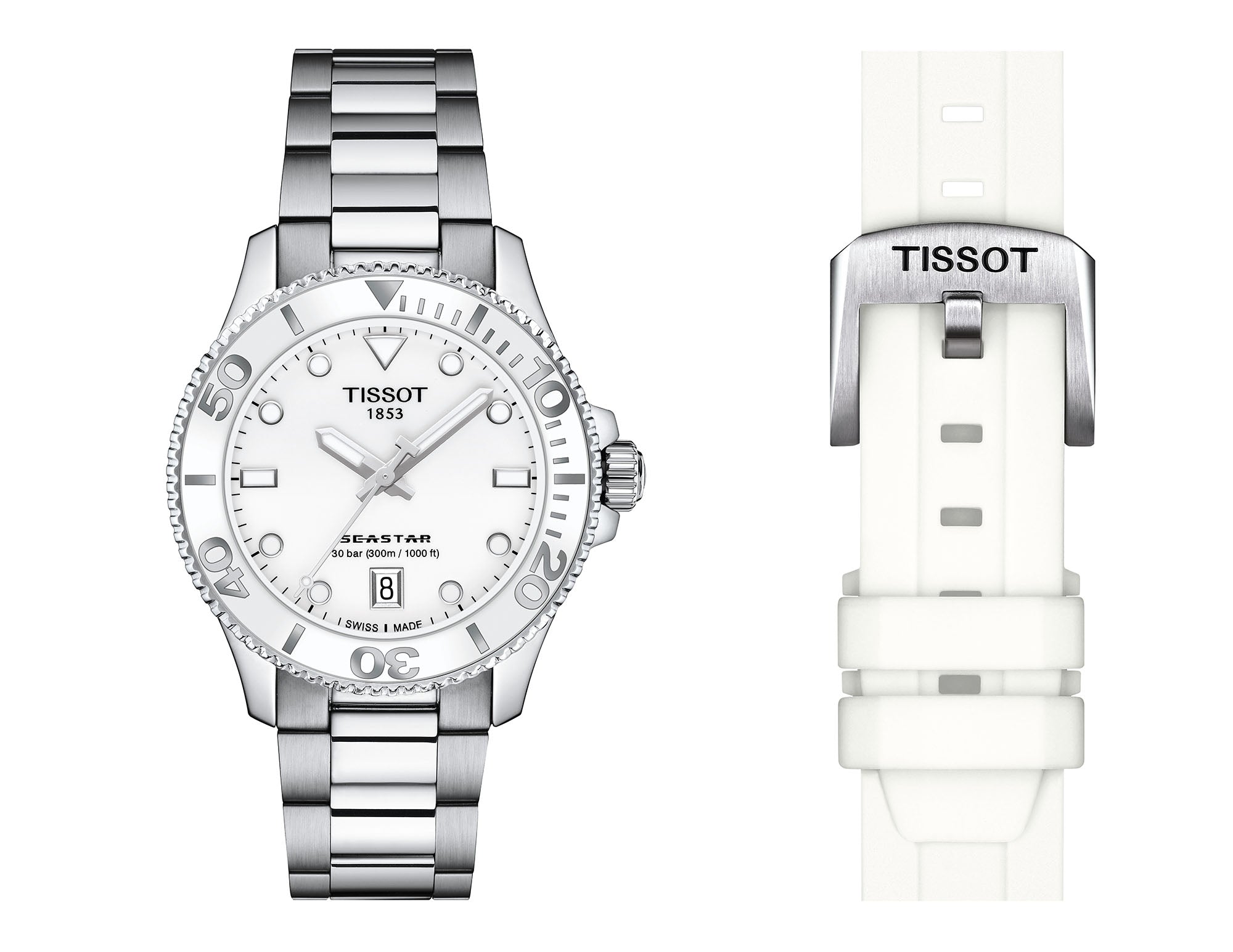 Ana Joalheiros - Relógios Tissot - Relógio para mulher Tissot SeaStar 1000 T120.210.11.011.00 Bracelete