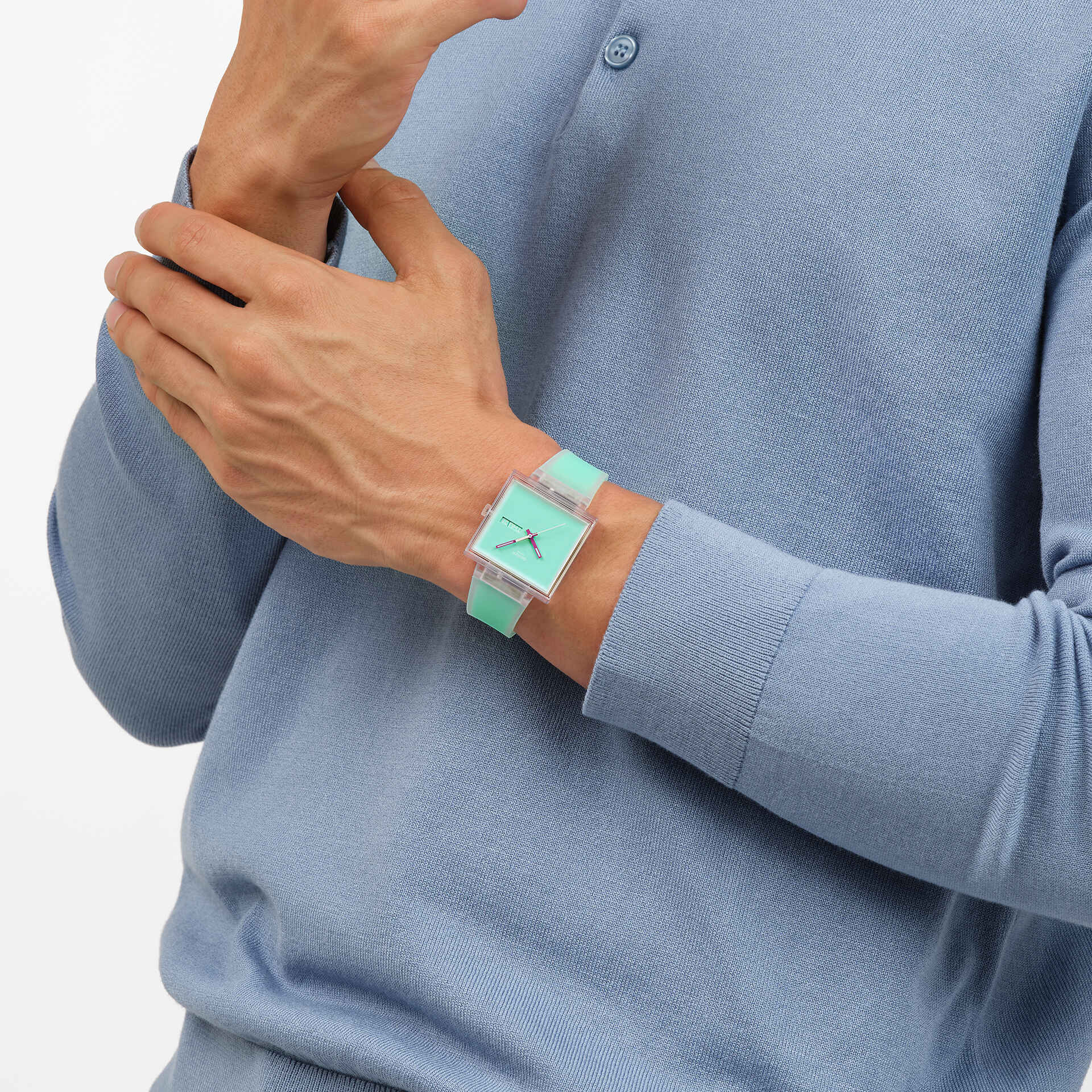Relógio Swatch  WHAT IF...SEE THRU MINT