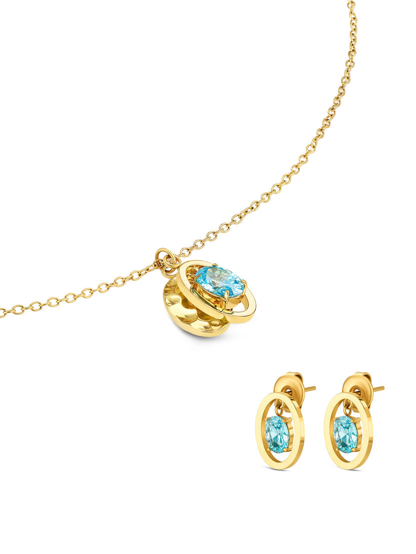 Set Colar & Brincos One Birthstone December OJSET24G12