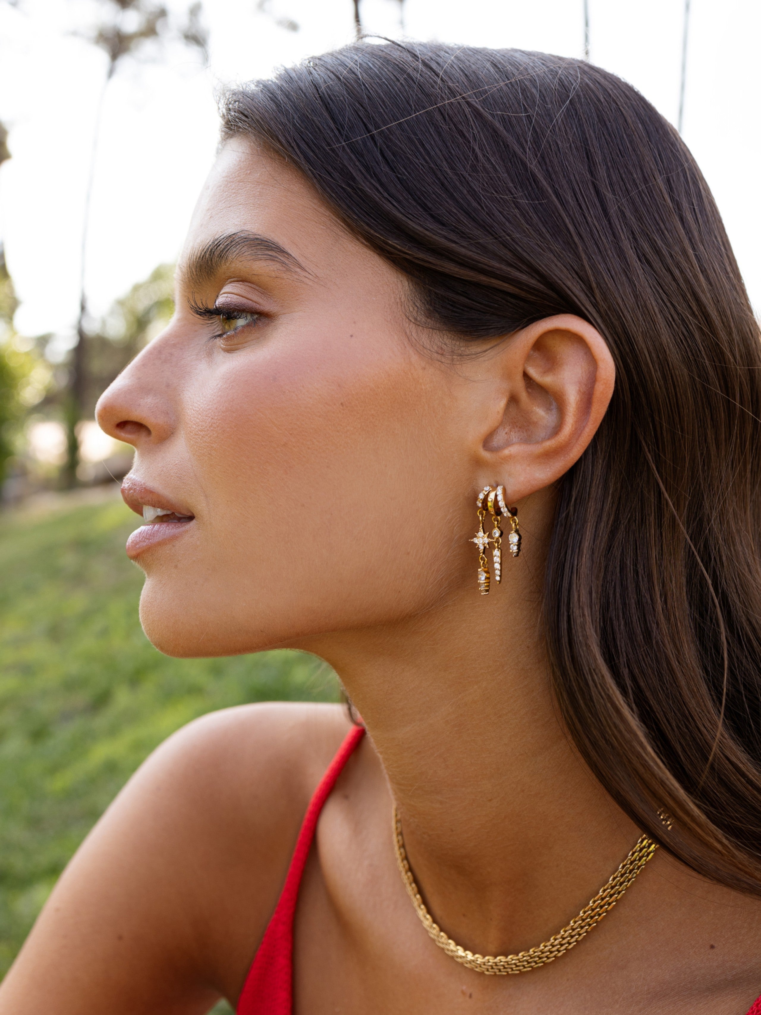 Brincos One Joalharia Drop Cosmic Gold