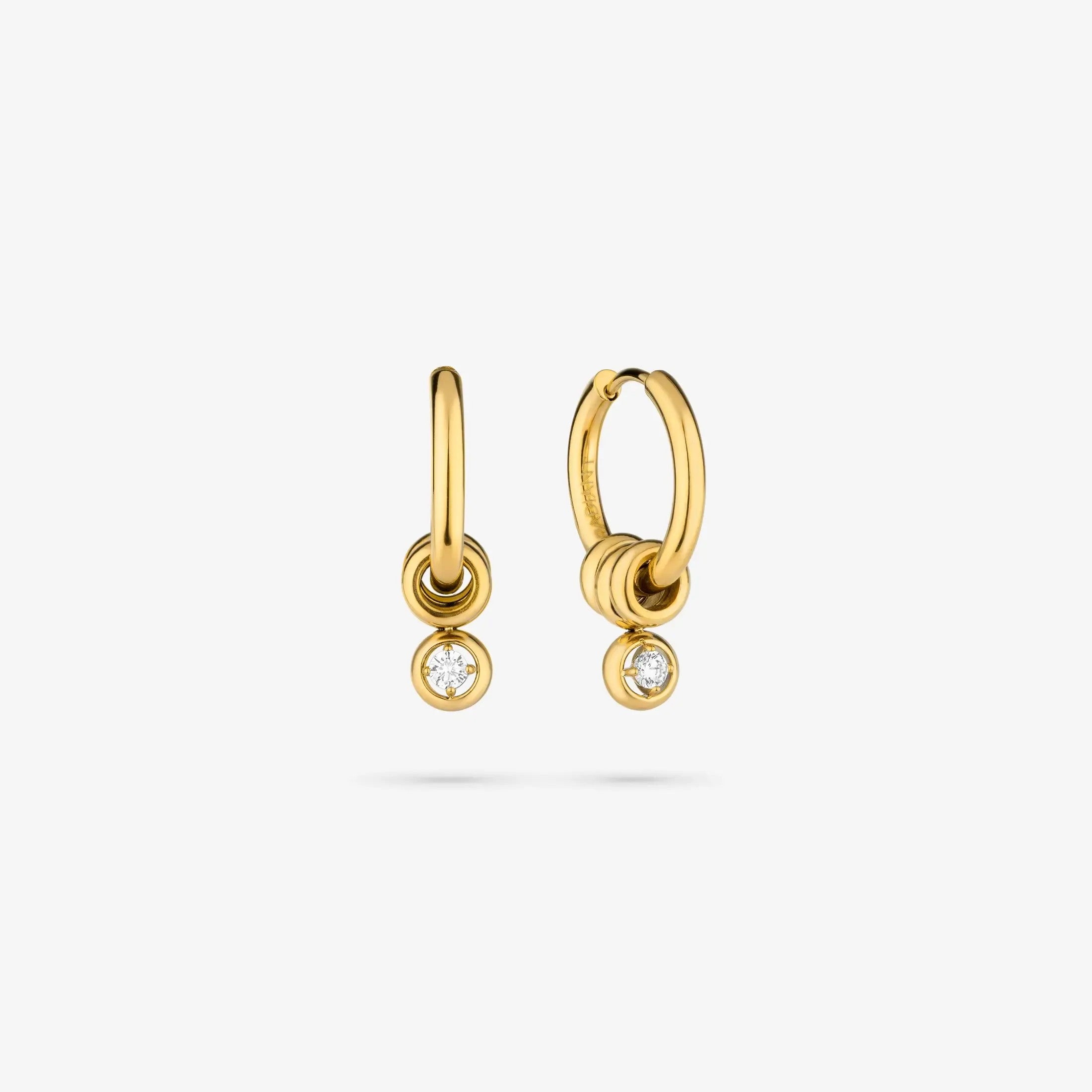 Brincos Radiant By Jewels  Mulher Frost Triplo Dourados