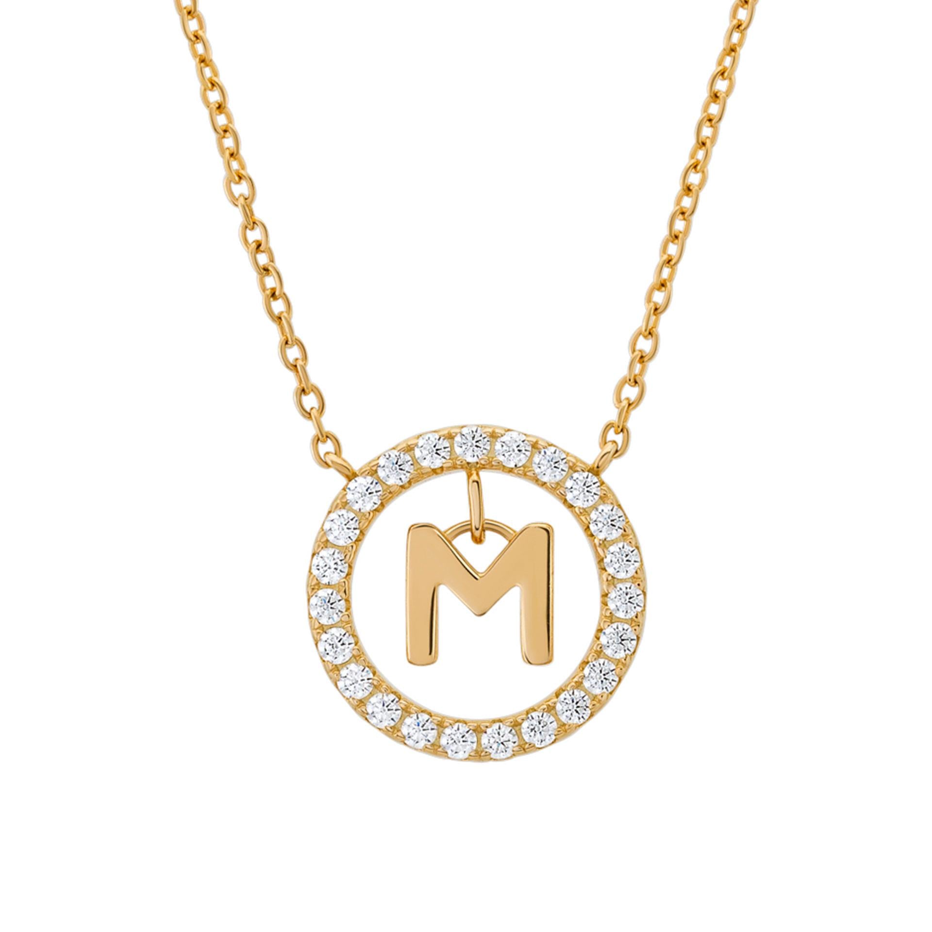 COLAR UNIKE LETTER IN CIRCLE M - Ana Joalheiros