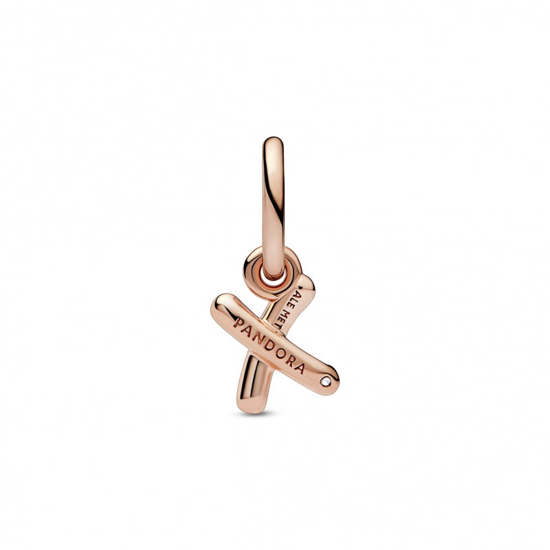 Berloque Prata e Ouro 14k PANDORA LETTER X - Ana Joalheiros