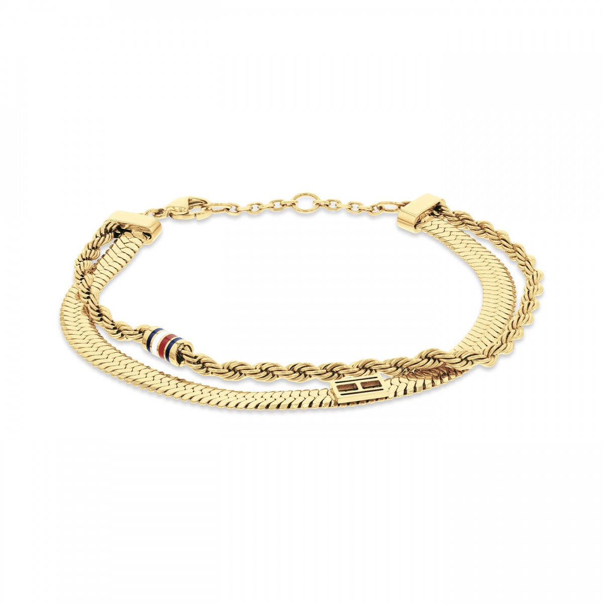 Pulseira tommy hilfiger Dupla Aço Dourada