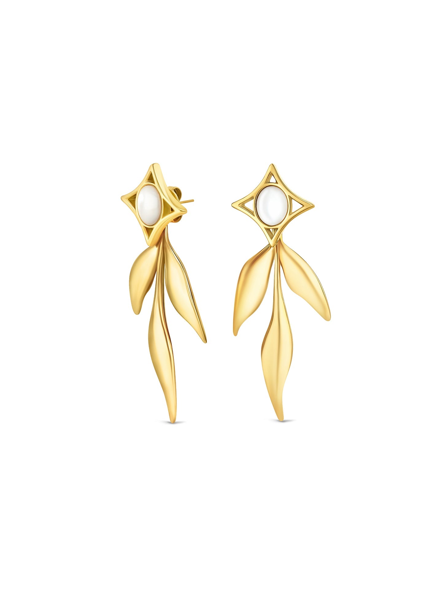 Brincos One Senhora Margot Falling Leaves Gold