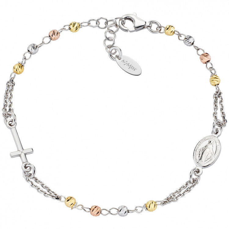 AMEN Prata PULSEIRA CONTAS SLV/GOLD/RG - Ana Joalheiros