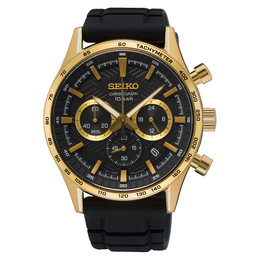 Relógio Seiko Sports Cronógrafo Quartzo Dour.Silicone