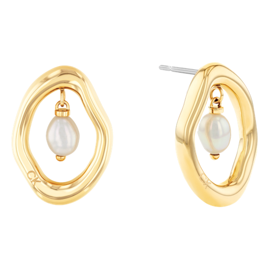 Edgy pearl earrings sale