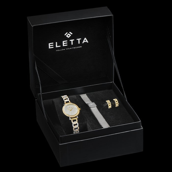 Relógio Eletta Box Celebraçao Prateado e Dourado