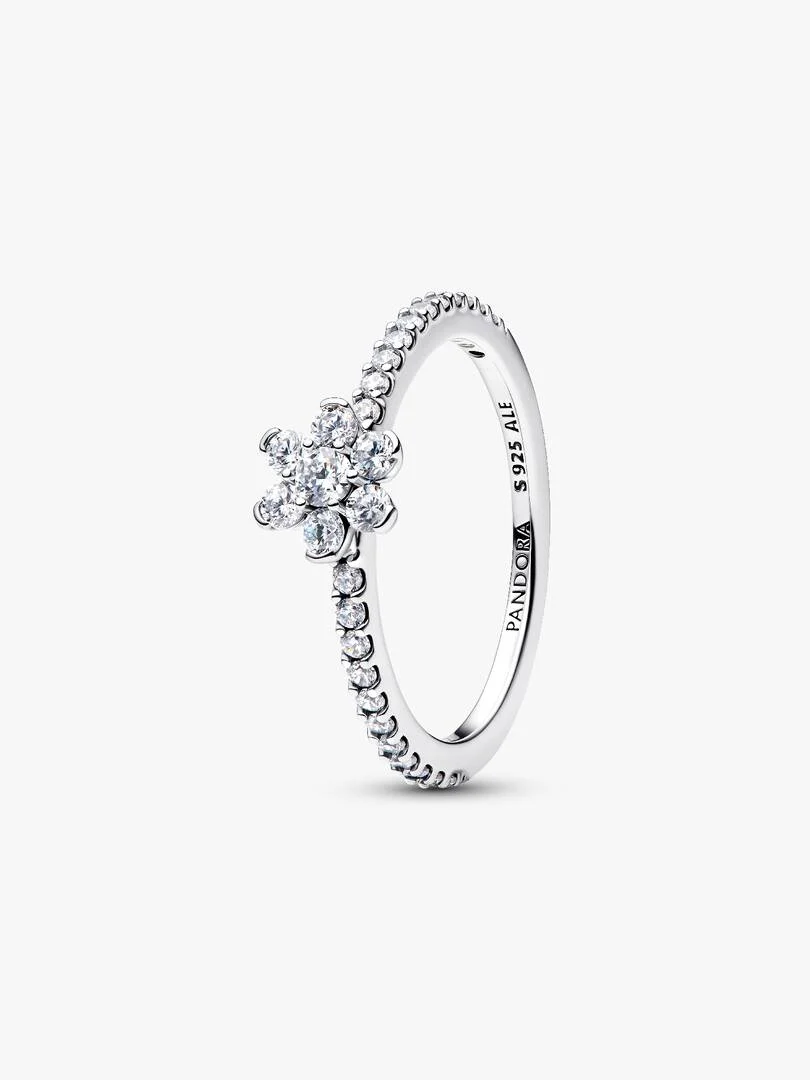 Anel Pandora Flower Sterling