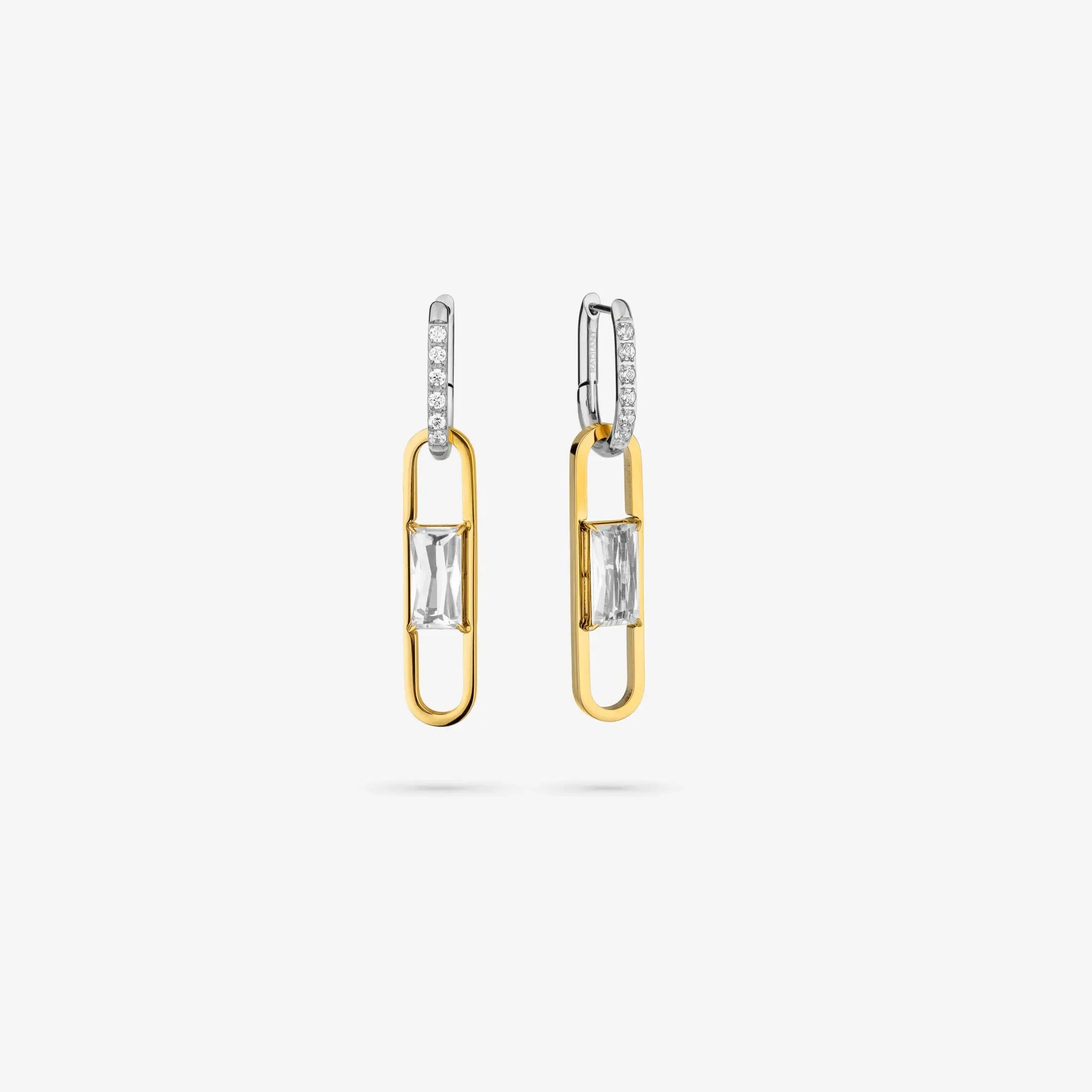 Brincos Radiant by Jewels  Mulher Iced Duplos Bicolor