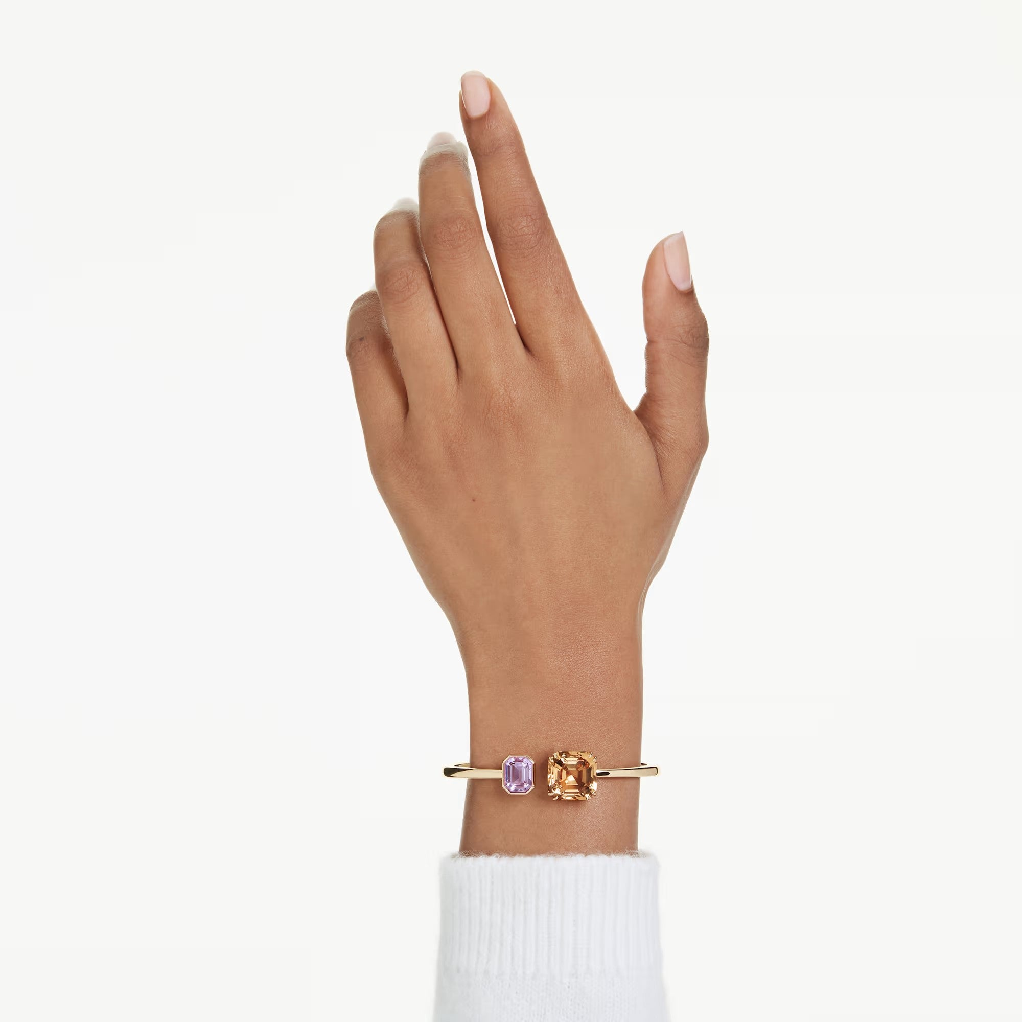 Bracelete Swarovski Millenia Lapidação octogonal, Multicor, Lacado a dourado