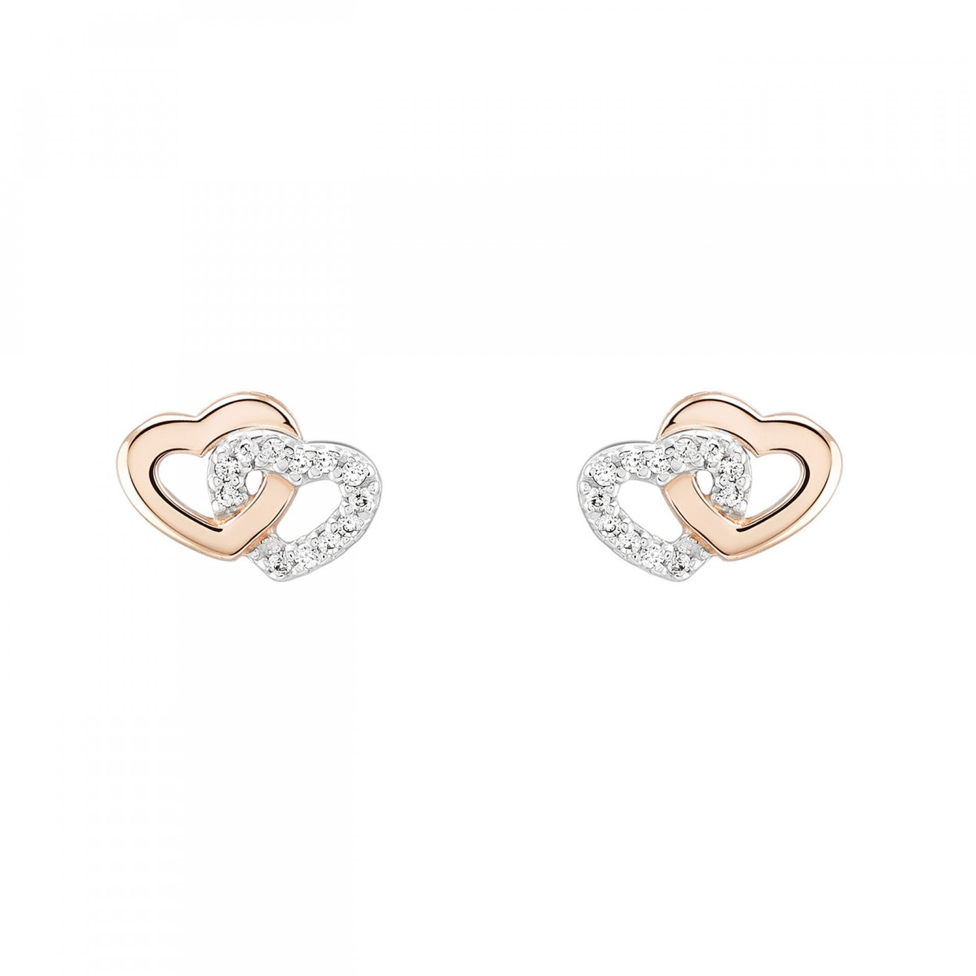 BRINCOS UNIKE LOVE IN ROSE TWO HEARTS - Ana Joalheiros