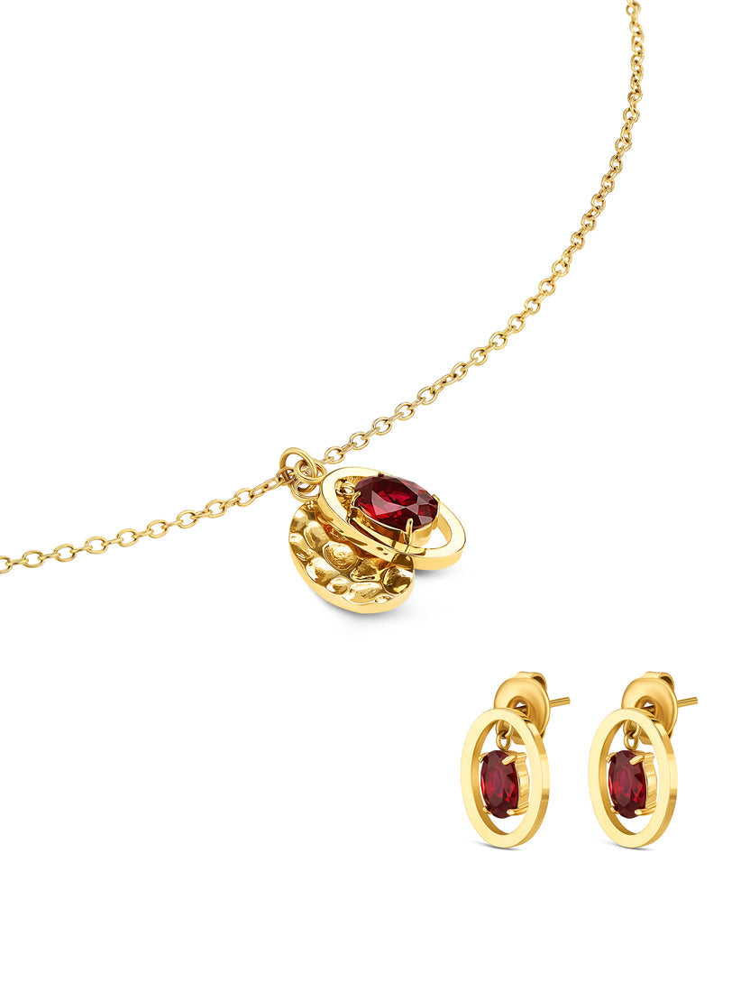 Set Colar & Brincos One Birthstone July