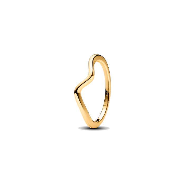 Anel Pandora Wave 14k gold-plated ring - Ana Joalheiros