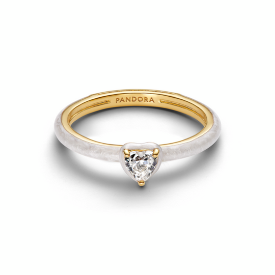 Anel Pandora Heart 14k gold-plated