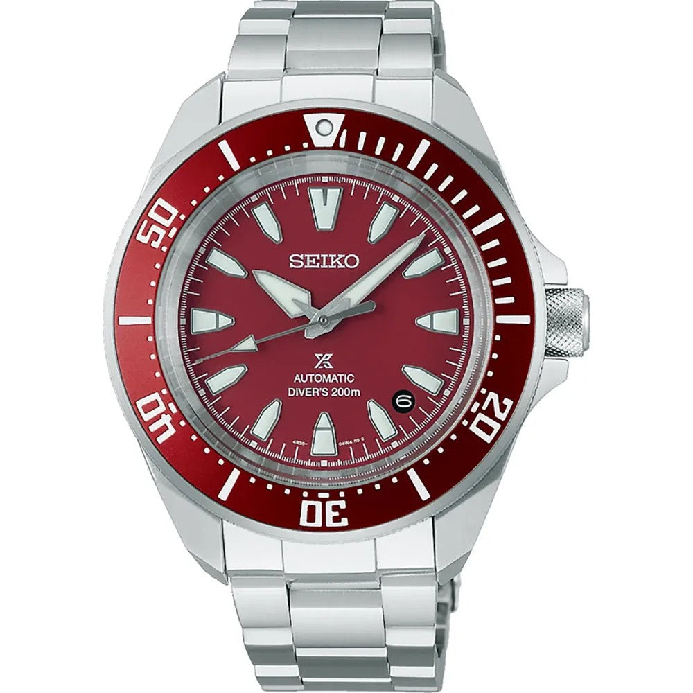Relogio Seiko Prospex Mar Samurai 4R35 Vermelho