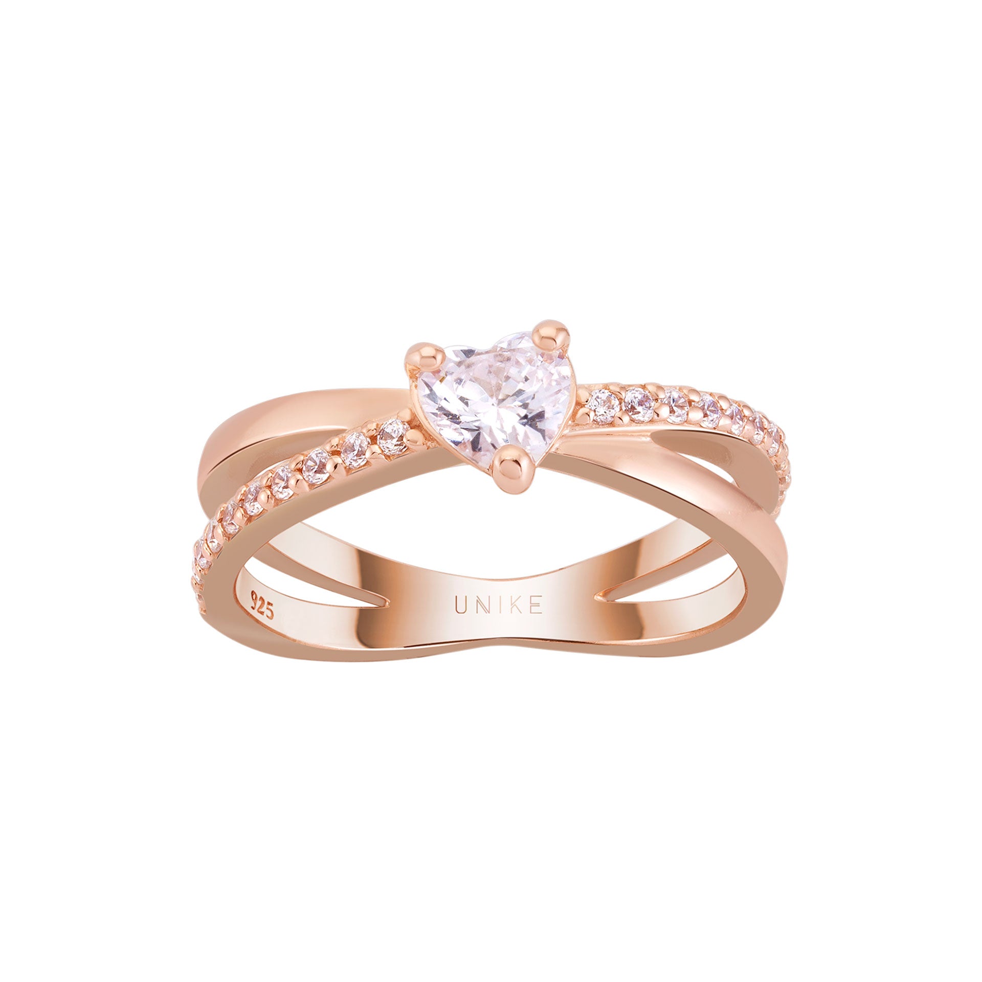 ANEL UNIKE LOVE IN ROSE HEART SOLITAIRE