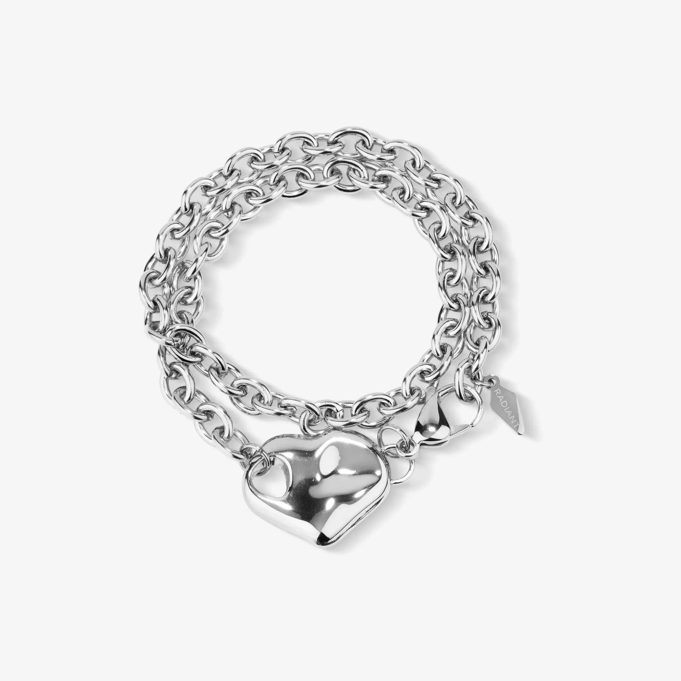 Pulseira Radiant By jewels Mulher Center Coração Pratea