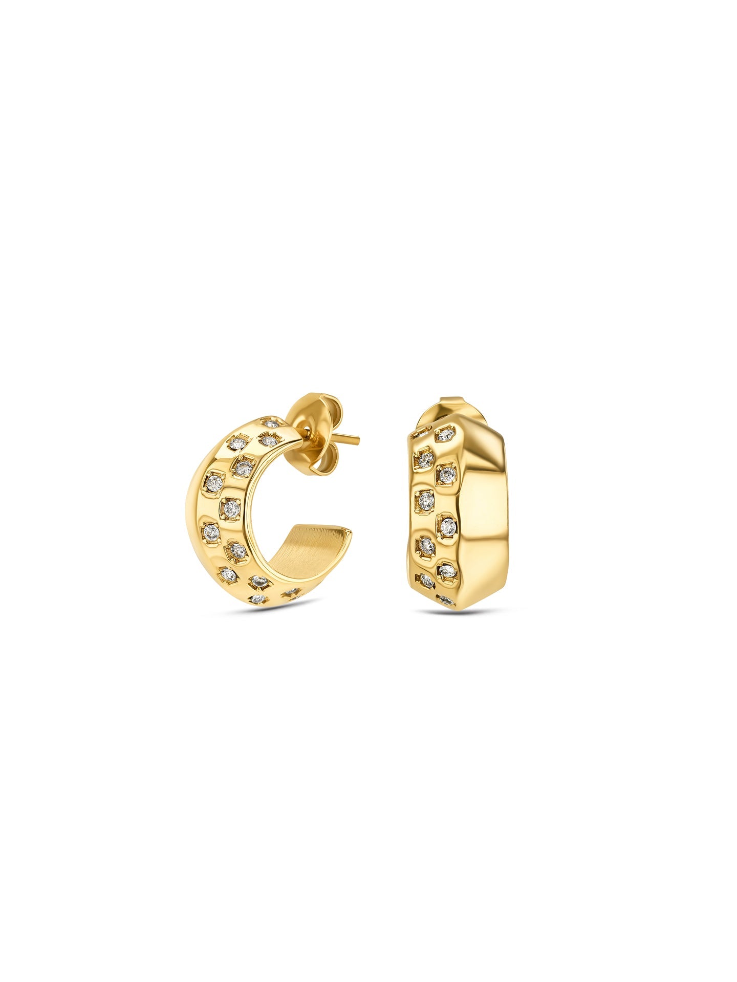 Brincos One Senhora Chess Crystal Gold