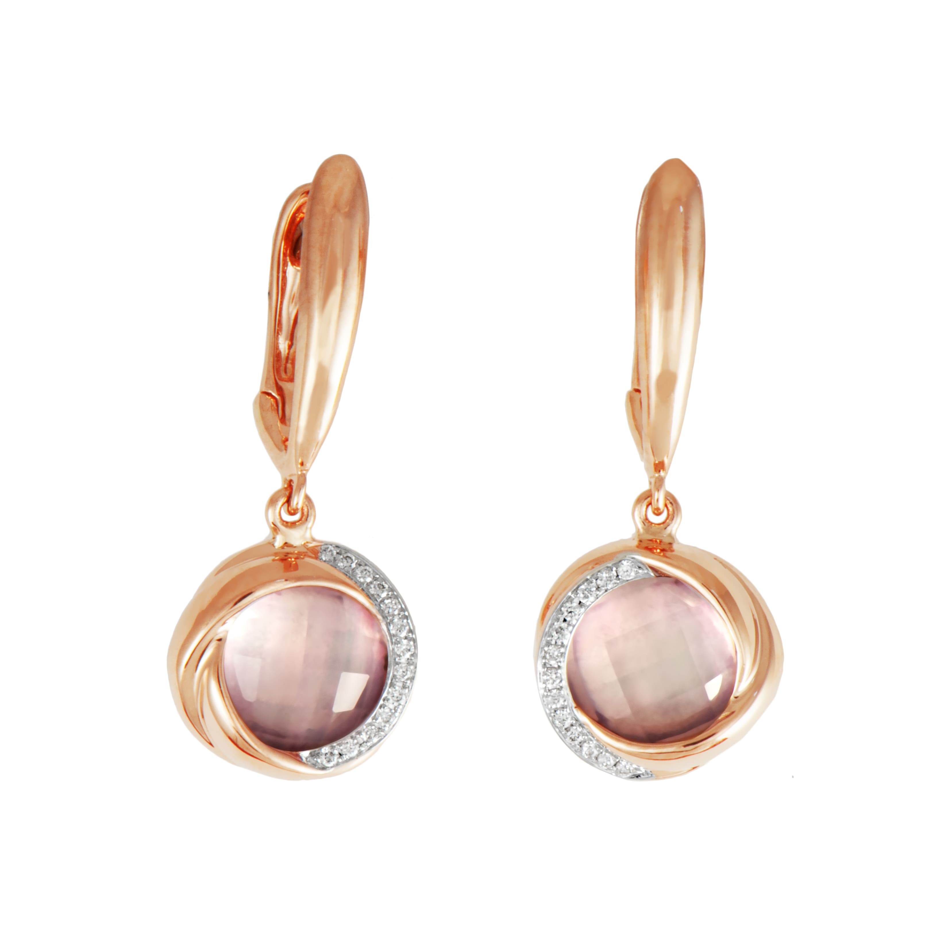 Brincos K di kuore Q.Rosa Com Diamantes - Ana Joalheiros