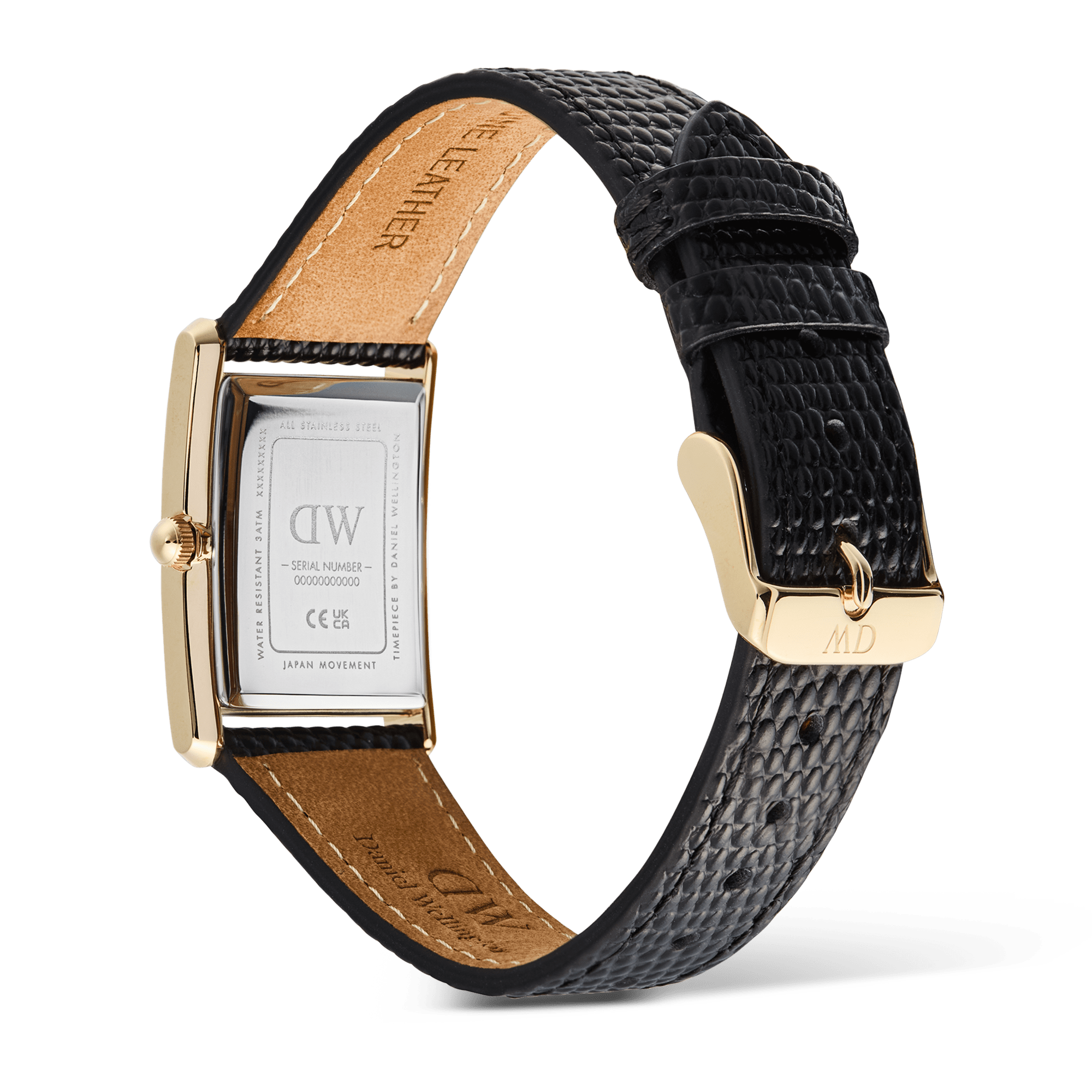 Relógio Daniel Wellington Bound Black Lizard Guilloché Gold