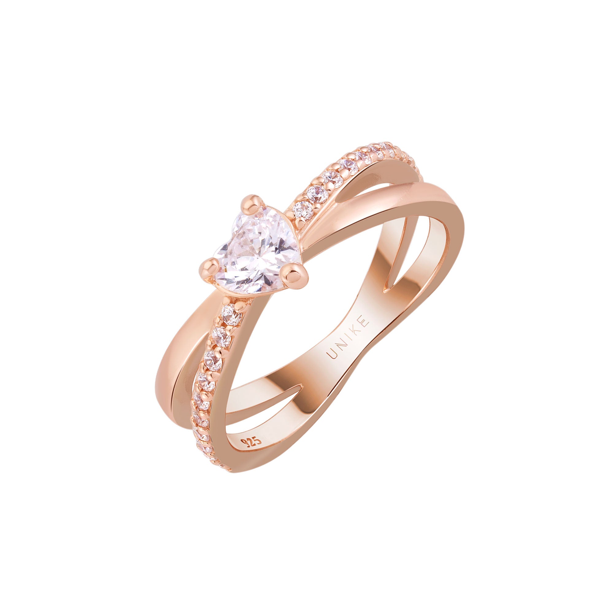 ANEL UNIKE LOVE IN ROSE HEART SOLITAIRE