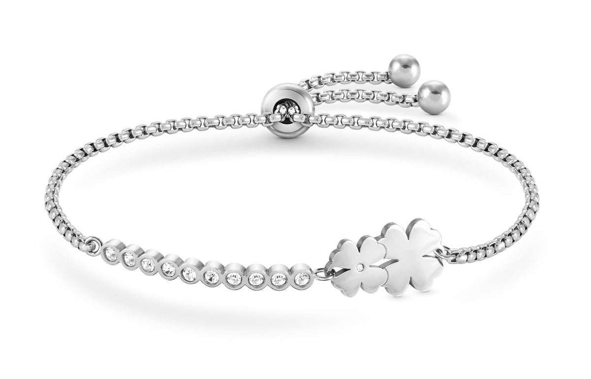 Pulseira Nomination Milleluci Rosa Trevo Duplo – Aço