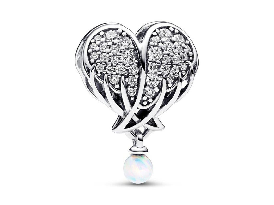 Conta Pandora  angel Wing heart Sterling - Ana Joalheiros
