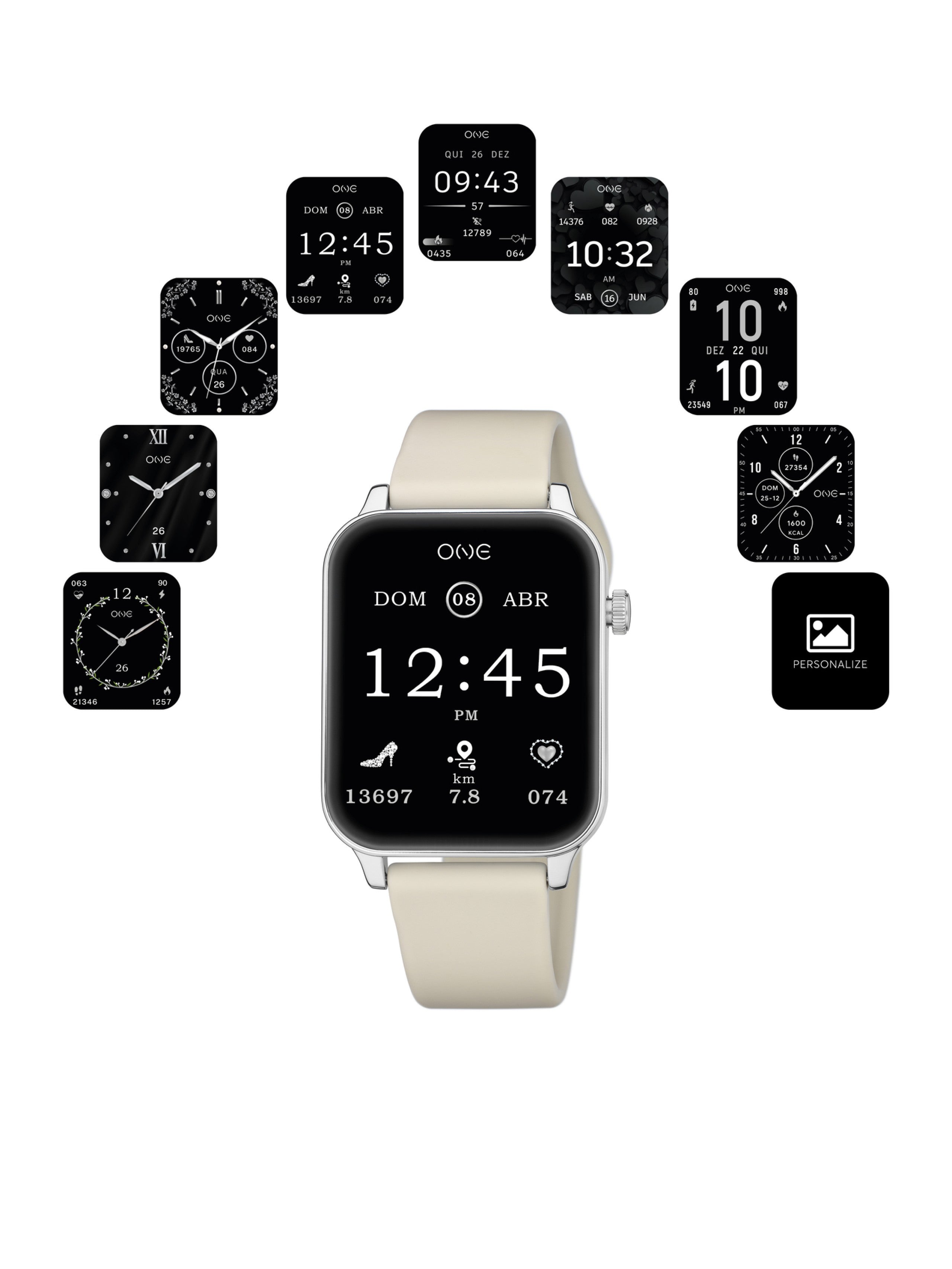 Smartwatch One Frame Beige Silicone