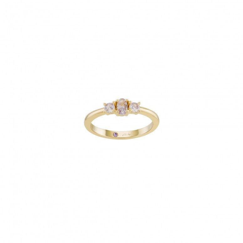 ANEL UNIKE MIA ROSE 3 STONES LAVENDER GOLD - Ana Joalheiros