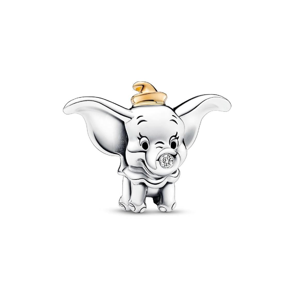 Disney 100 Dumbo sterling silver and 14k gold charm with 0.009 ct TW GHI SI1+ ro - Ana Joalheiros